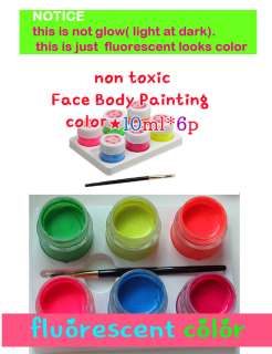 Makeup Face Body Painting fluorescent color10ml*6★party  