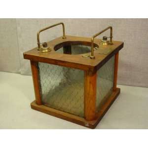  Vintage 1930s Oak & Wired Glass Voting Box Everything 