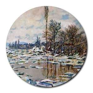  Break up of Ice By Claude Monet Round Mouse Pad Office 