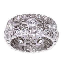 Tacori IV Sterling Silver Cubic Zirconia Floral Lace Band   