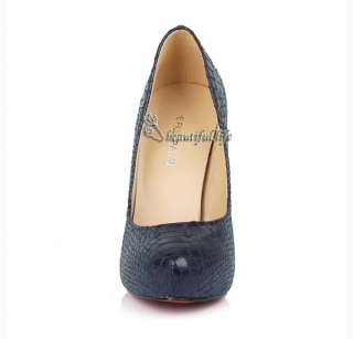 Womens Shoes Platform High Heel Pump OL Dress Dark Blue  