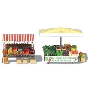  Busch HO Farmers Market Fruit & Vegetable Stand Kit Toys 
