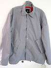 SZ M Jacket STUSSY Gray Snap Cotton/Polly All Weather Coat Red Lining