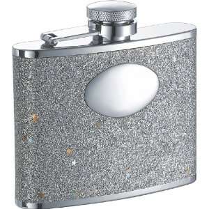 Visol Star Silver Glitter Stainless Steel 4oz Hip Flask  