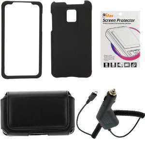 Hard Snap On Protector Cover Case   Black + Clear LCD Screen Protector 