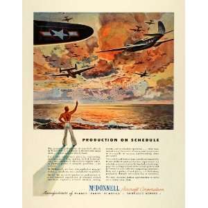 1943 Ad McDonnell Aircraft Plane Wartime Sailor World War II 