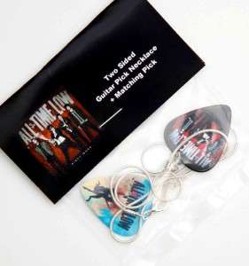 All Time Low Silver Guitar Pick Necklace + Pick  