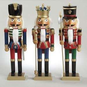  Set of 3 Toy Soldier And King Christmas Nutcrackers #C0979 