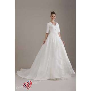 Princess Chapel Train T shirt Sleeve Wedding Dress  