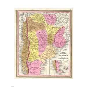  1846 Burroughs   Mitchell Map of Argentina, Uruguay, Chili 