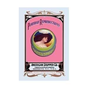 Portrait Reproductions on Tins by American Stopper Co 12x18 Giclee on 