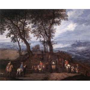   , painting name Travellers on the Way, By Bruegel Jan il Vecchio