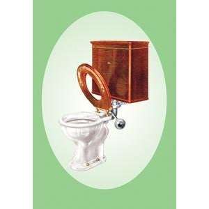    Vintage Art Toilet with Wooden Back   10996 3