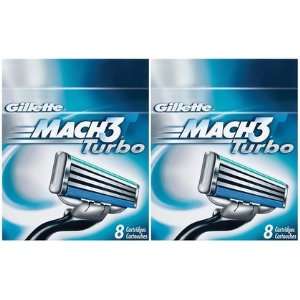 Gillette MACH3 Turbo Refill Cartridges 8 ct, 2 ct (Quantity of 2)