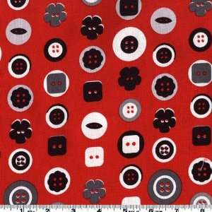   Got The Notions Buttons Red Fabric By The Yard Arts, Crafts & Sewing