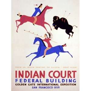  INDIAN COURT HORSE BUFFALO GOLDEN GATE SAN FRANCISCO 1939 