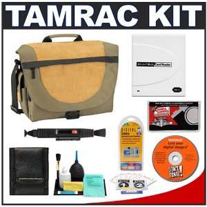 Camera Bag (Khaki) + Accessory Kit for Canon Rebel T3, T3i, T1i, T2i 