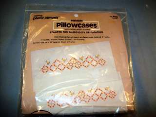 Paragon Stamped Pillowcases For Embroidery~NEW & Easy  