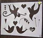 STENCILS SHAPES HEARTS many sizes, STENCILS HALLOWEEN SKELETONS 