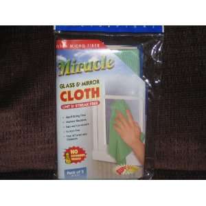   Miracle Glass & Mirror Cloth 2 pack Lint & Streak Free