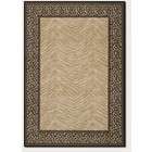 Couristan 53 x 76 Area Rug Zebra and Leopard Print in Ivory and 