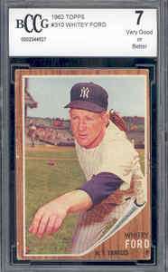 1962 topps #310 WHITEY FORD yankees BGS BCCG 7  