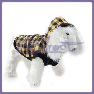 Soft Cotton Plaid Dog Hoodie Jacket Coat Apparel Medium  