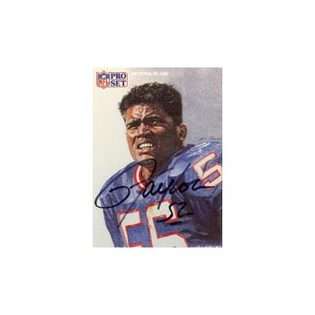 Lawrence Taylor, New York Giants, 1991 Pro Set Autographed Card  Pro 