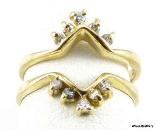   12ctw Genuine DIAMOND Solitaire Ring JACKET Enhancer   14k Yellow Gold