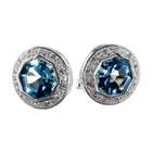 wmu mina s large octagon step cutblue cz stud earrings