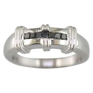 FineDiamonds9 0.35 CT Mens Seven Stone Black Diamond Wedding Ring