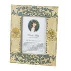   Ivory and Blue Crackle Damask 5 x 7 Jeweled Photo Picture Frames
