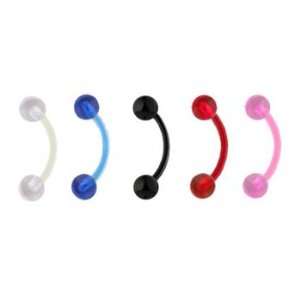  Bio flex curved barbells with acrylic balls Jewelry