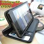   S2 SII i9100 /LEATHER ID CARD CASH WALLET BOOK CASE COVER BLACK  