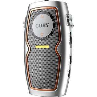 Coby Silver Pocket Am Fm Radio Speaker 3.5mm Headphone Jack at  