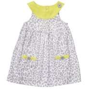   Girls Newborn Dress Sleeveless Grey/Lime/Animal Print 
