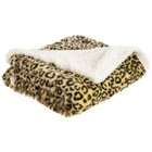Northpoint Savanna Faux Fur Sherpa Throw, Yellow Leopard