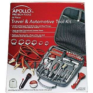 64 Piece Travel & Automotive Tool Kit  Apollo Tools Tool Sets Home 