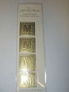   Seals The Letter M 12pk. For Gift Wrap Tags Place Cards New  