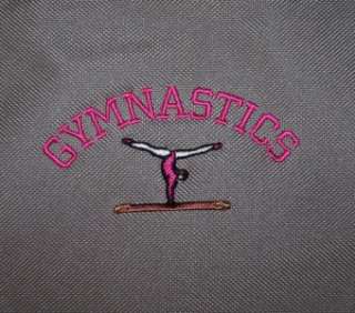 Gymnastics & Gymnast on Balance Beam Embroidered Banker Style Zipper 