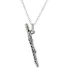   Sterling Silver .925 Stamp Flute Pendant Necklace (Chain Included