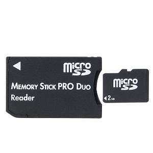   Hardware 2GB microSD Memory Card w/MS Pro Duo Adapter Electronics
