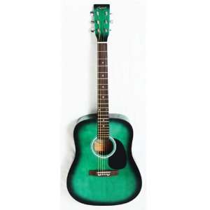  Crescent 41 Green Acoustic Dreadnought Musical 