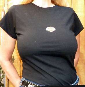 HARLEY DAVIDSON Womens BLACK T Shirt Short Sleeve SMALL  