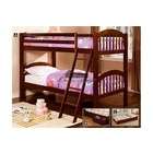   Wood Finish Twin over Twin Bunk Bed with Front Access Angled Ladder