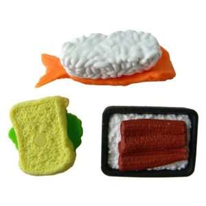   Eraser  pack of 3 Sushi and Japanese food style erasers Toys & Games
