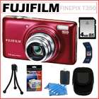 FujiFilm Fuji Finepix T350 14MP Digital Camera Red + 4GB Accessory Kit