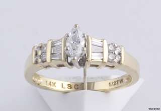   SI2, G H Diamond Engagement Ring   14k Yellow & White Gold A+  