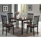   5pc dining table chairs set contemporary style cappuccino finish