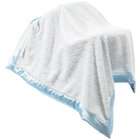 SwaddleDesigns Fuzzy Stroller Blanket   Pastel Blue with Brown Mod 